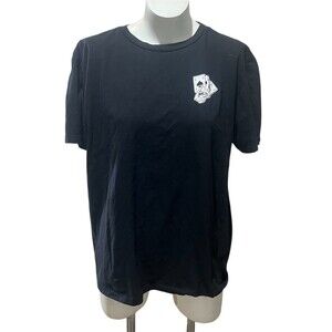 Taco Tuesday T-Shirt Mens XL Black Graphic Skull Playing Cards Back Print